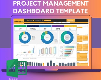 Project Management Dashboard Excel | Task Tracker | Gantt Chart | Multi-Project Planner | Cost & Resource Tracker | PM Template