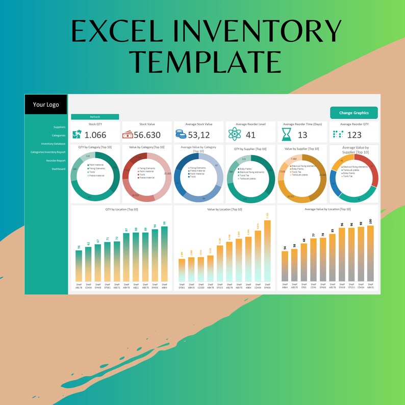 Excel Inventory Template: Stock Management Spreadsheet - Etsy