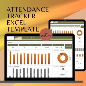 Anwesenheits-Tracker Excel-Vorlage, Mitarbeiter-Tracker-Vorlage, Anwesenheits-Dashboard-Excel-Vorlage, Mitarbeiter-Dashboard
