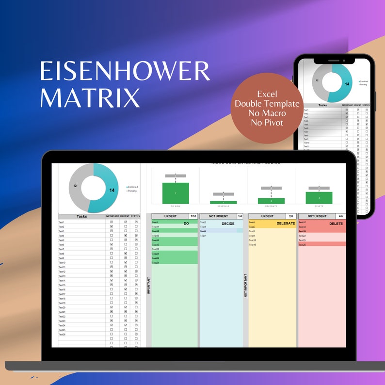 Eisenhower Matrix, Eisenhower Matrix Excel Template, Eisenhower Matrix