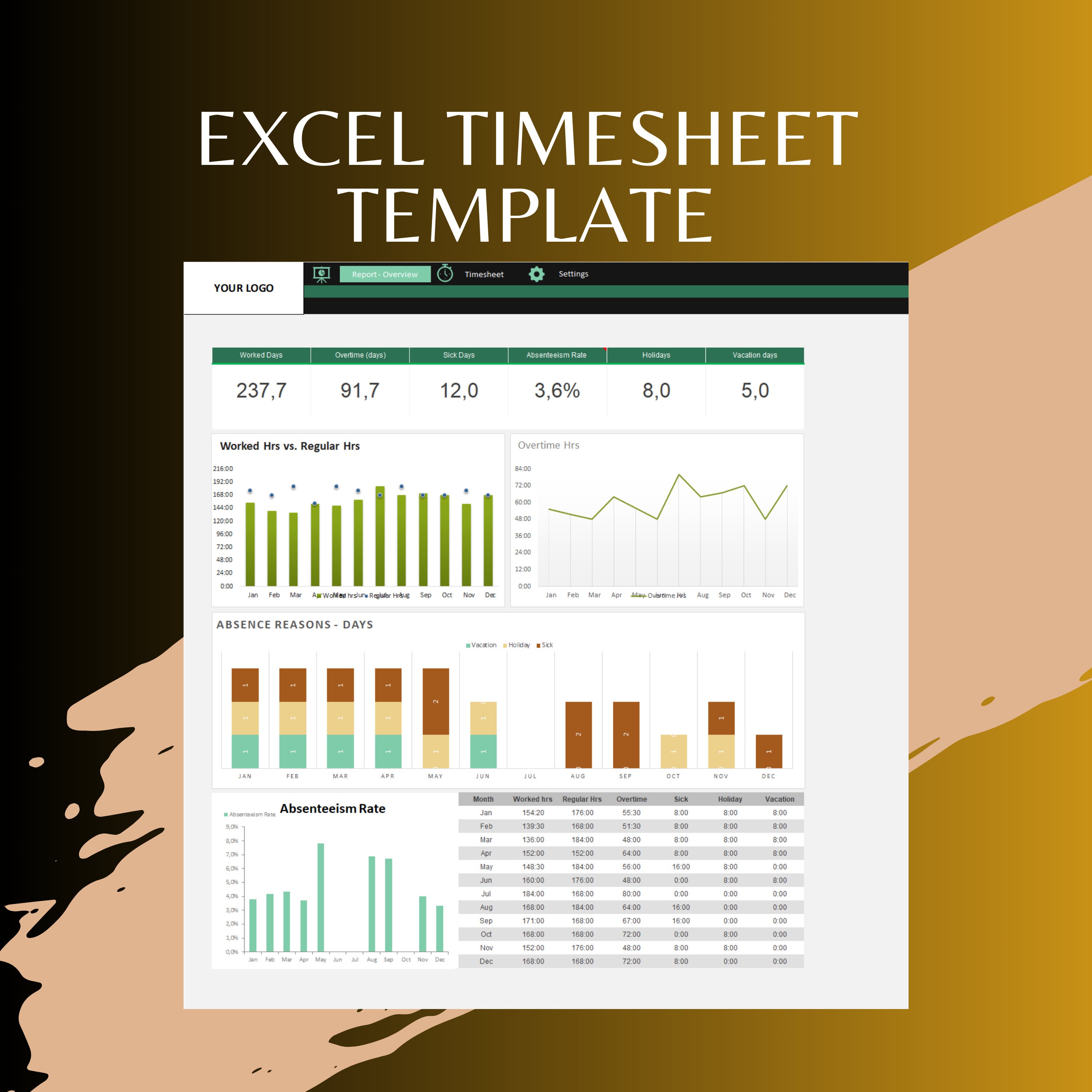 Timesheet Management Excel Excel Timesheet Management Template, - Etsy