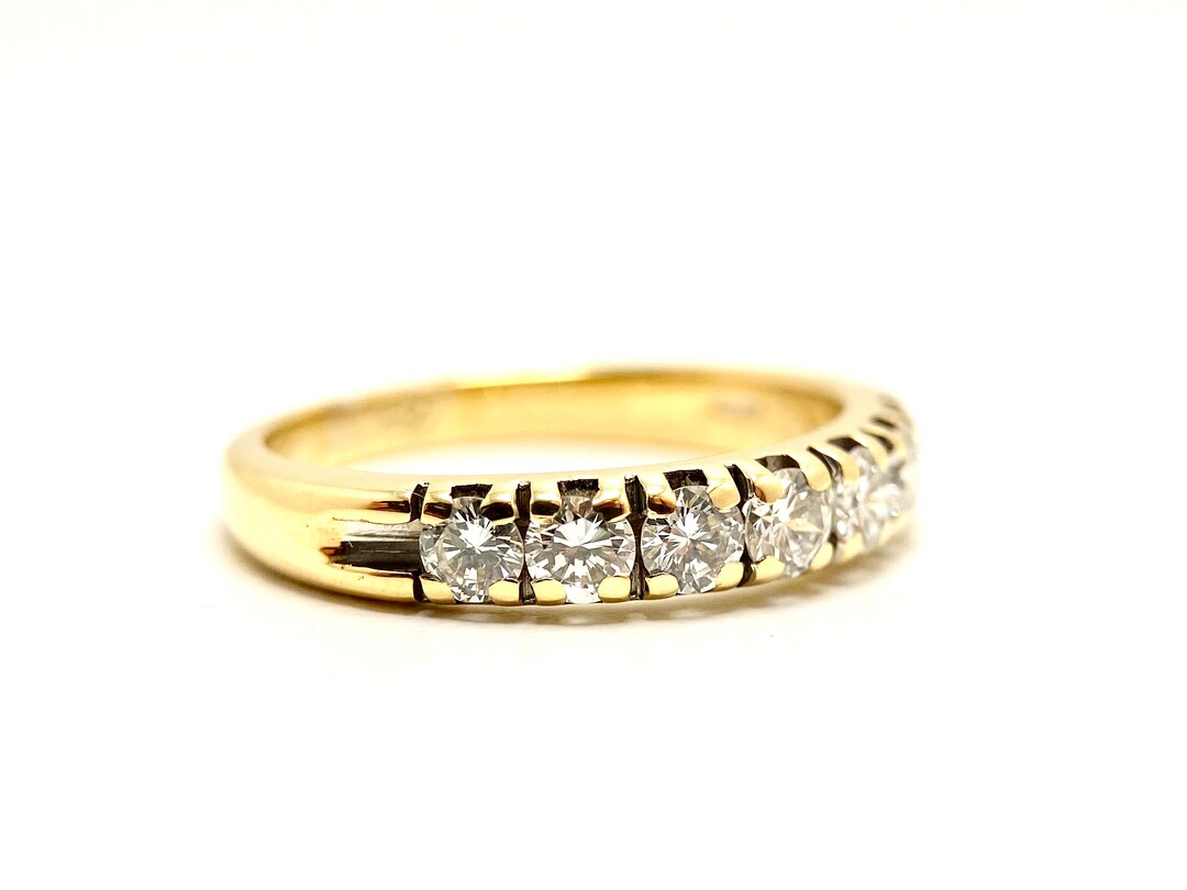 18k Yellow Gold Faith Ring With 7 Brilliant Cut Diamonds 18k Etsy