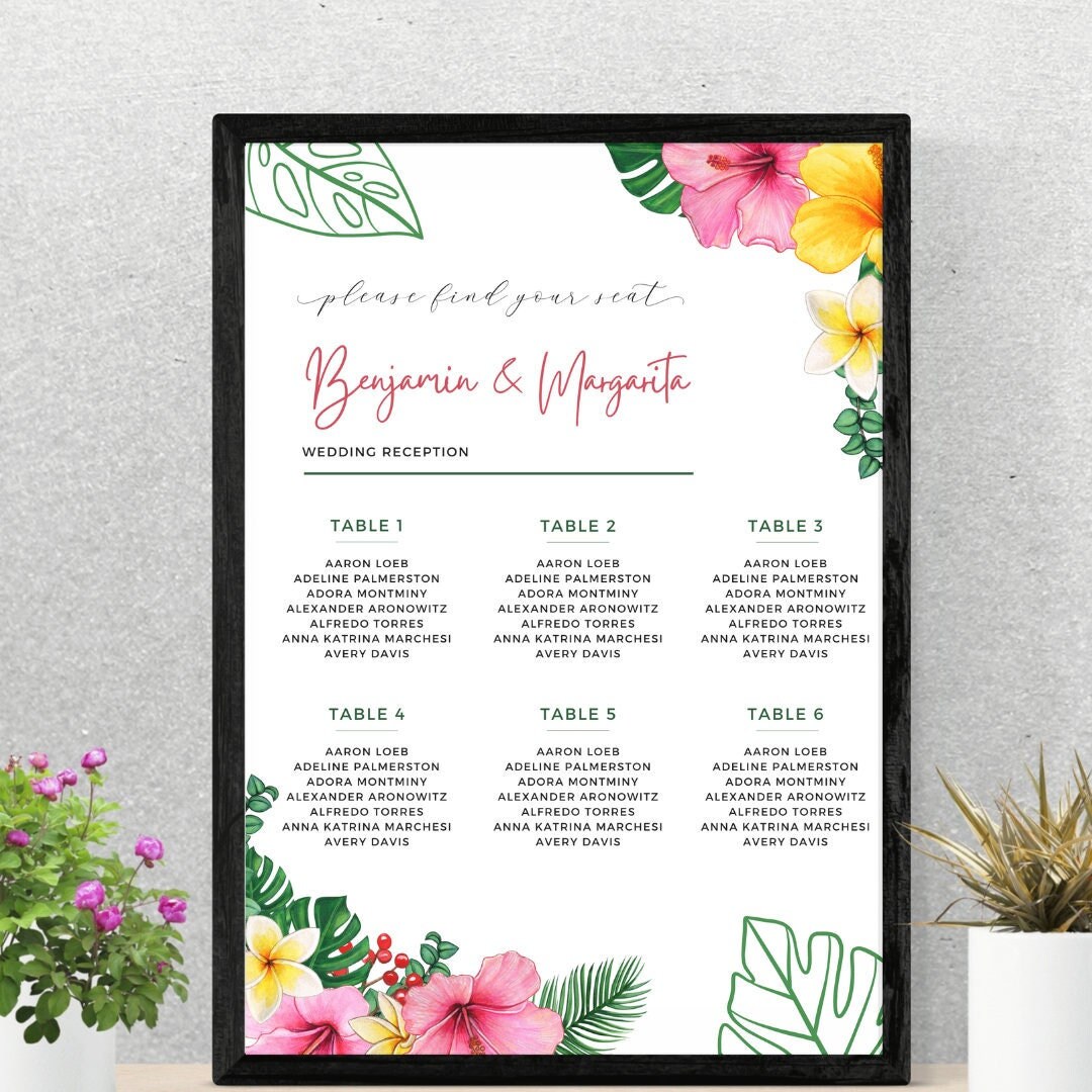 Seating Chart Sofia Printable Templates Instant Download Etsy