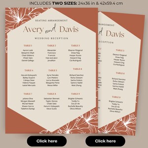 Elegant Rustic Earthy Wedding Seating Chart Template Sign Seating Plan ...