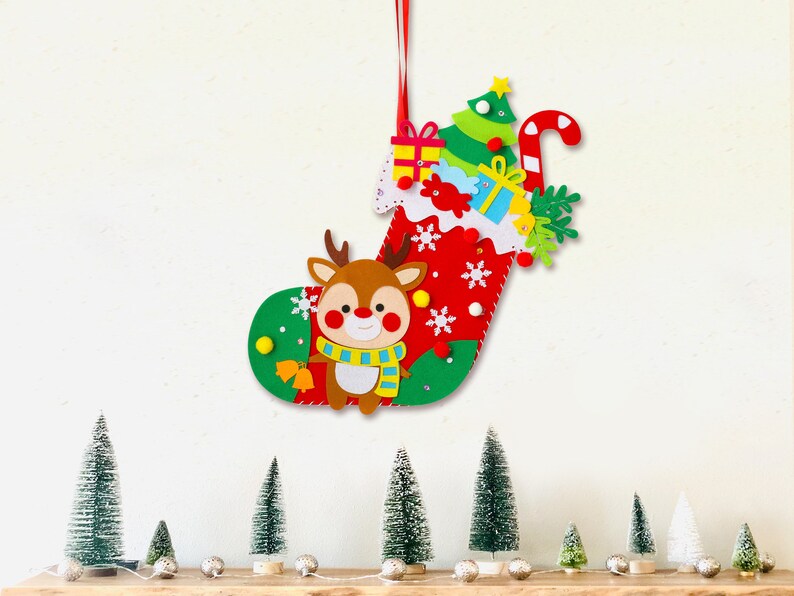 DIY Christmas Stocking Kit 4 Styles Christmas Decor image 3