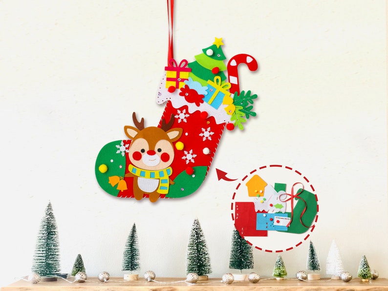 DIY Christmas Stocking Kit 4 Styles Christmas Decor image 1