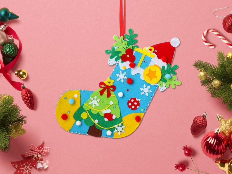 DIY Christmas Stocking Kit 4 Styles Christmas Decor image 5