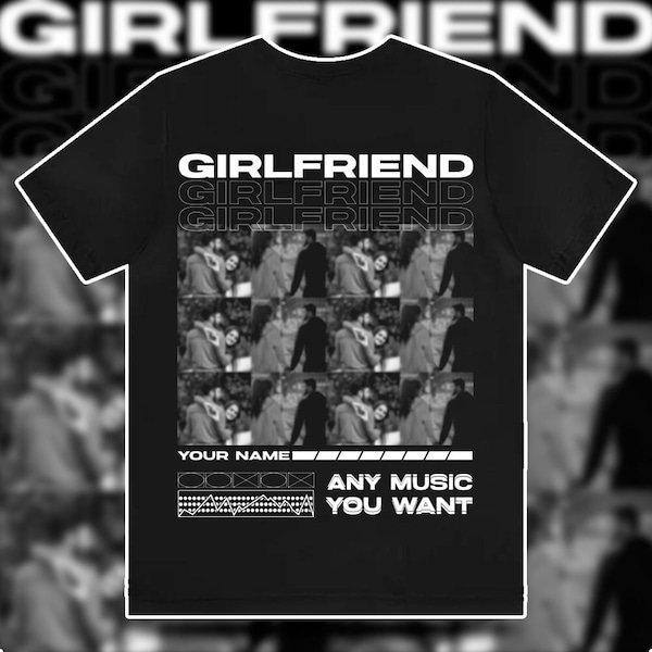 Custom Valentines Gift T-Shirt Personalized Name and PhotoY2K Bootleg Rap T-Shirt Funny Boyfriend/Girlfriend Shirt Customized Perfect Gift