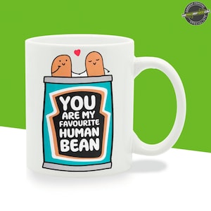 Favourite Human Bean Mug | Great Gift for Valentine&#39;s Day | Gift for Her Gift for Him | Personalised | Husband Wife Girlfriend Boyfriend