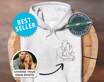 Custom Photo Outline Hoodie: Personalized Portrait Sweatshirt