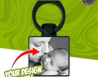 Personalized Phone Holder: Custom Image, Stainless Steel Grip