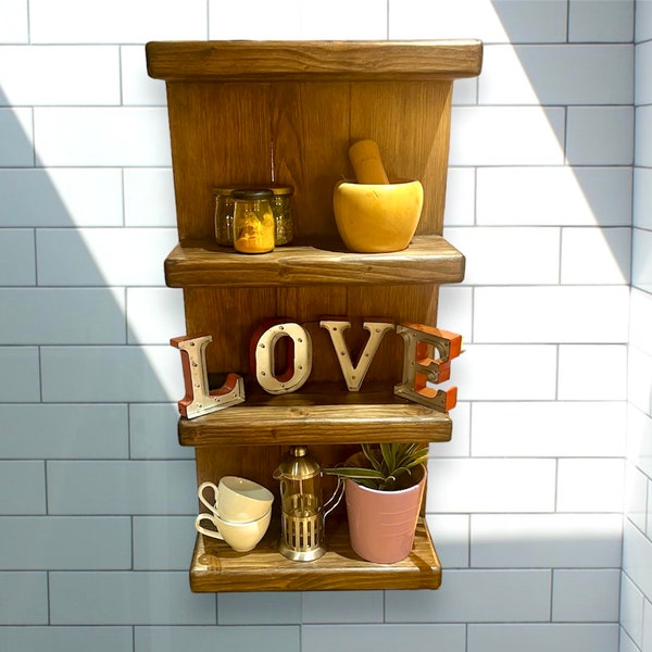 kitchen shelving unit rustic shelving unit bathroom storage chunky shelves storage rack towel rack storage unit