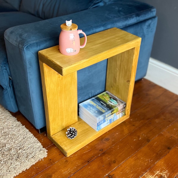 Solid Wood End Table narrow side table rustic end table wooden end table sofa table narrow bedside table