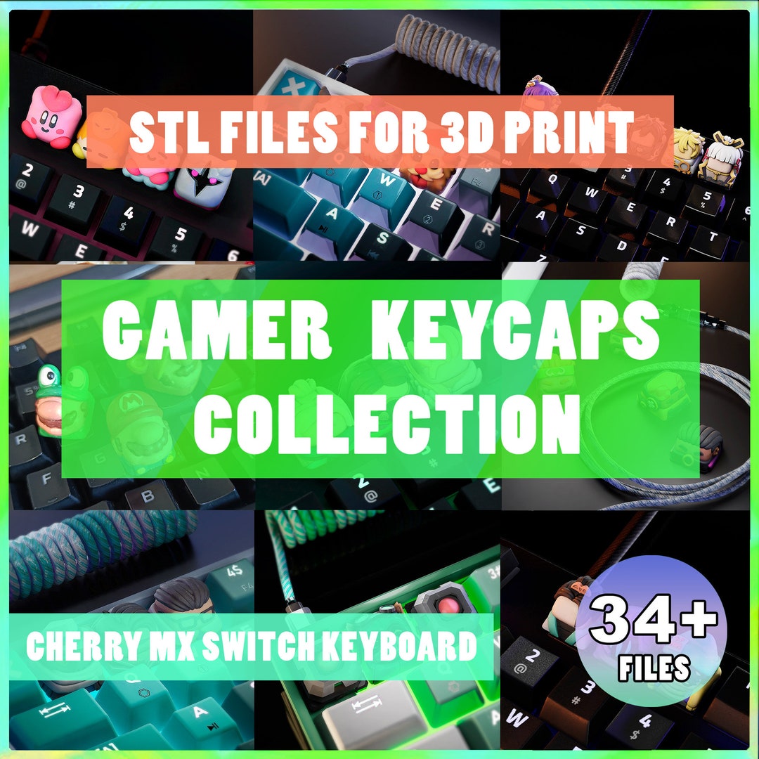 Gamer STL Keycaps Collection 38 STL Files 3d Print update March 2024 ...