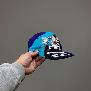 Super Rare Vintage Charlotte Hornets 90s Drew Pearson Snapback NBA Hat BAsketball Gifts
