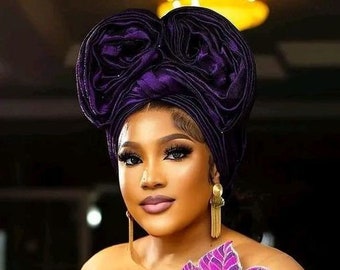 Purple Auto Gele Design, Aso Oke Clothing, Women Fashion  display picture 3