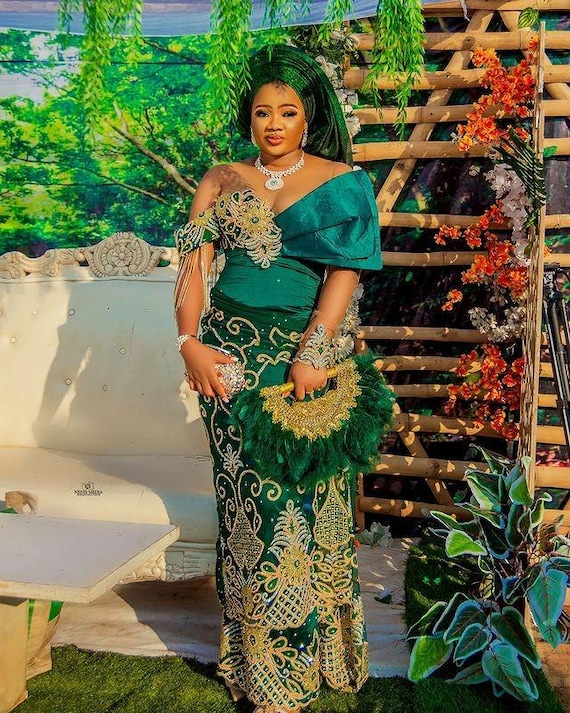 Igbo/Bening Bridal Dress, George Lace,Traditional Clothing, Bridal Dress, Wedding Guest Outfit, Women Fashion, African Designs, African Wear