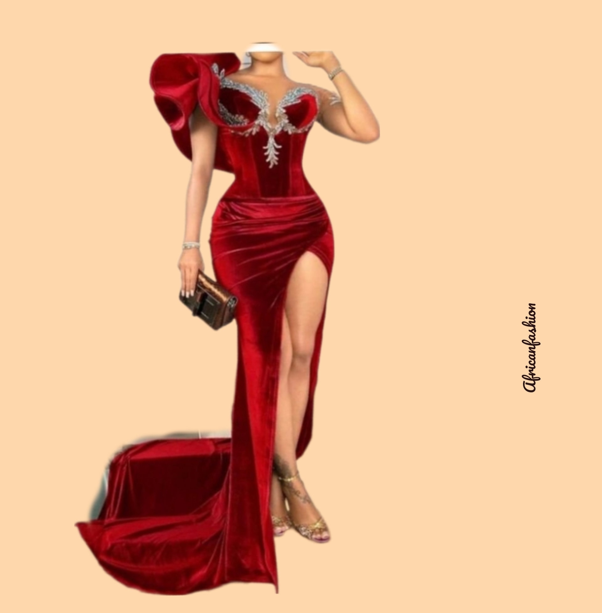 Vestido de fiesta elegante, vestido de terciopelo, traje de recepción, moda africana, estilos de vestidos de mujer, ropa de fiesta, vestido de invitad