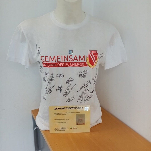 Energie Cottbus Shirt 2014/2015 Teamsigniert Autogramm Fußball Unterschrift S