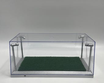 Football boot display case with LED lighting