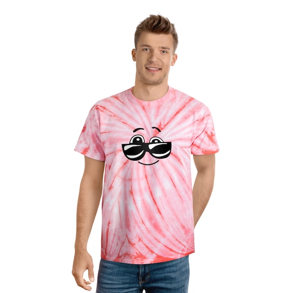 Tie-Dye T-Shirt, Groovy T-Shirt, Hippie Shirt,  Emoji Shirt, Custom Emoji Shirt, Tie-Dye T-Shirt Dress, eye t shirt, Fun Guy T-Shirt