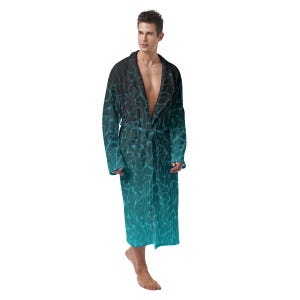 Luxus-Herren Kimono Robe Geschenk für Freund Voller Länge Bademantel Pool Lounge Kleid Moderne Spa Loungewear Morgenmantel