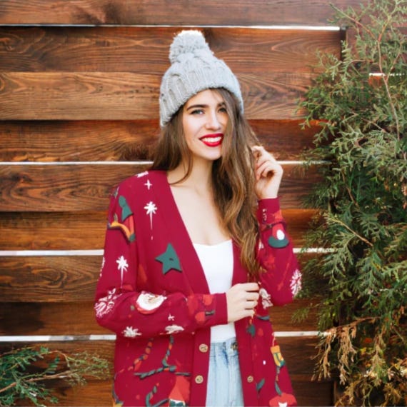 HOT Noël Idee De Vetement Pour Femme Cardigan De Noël Père
