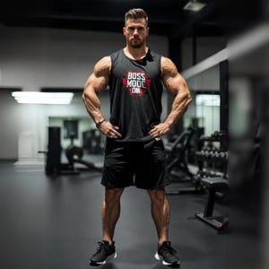 Boss Mode Gym Shirt for Men Alpha Male Workout Tank Funny Fitness Gift Motivational Muscle Tee Gymwear for Him