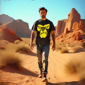 Gorilla Face Shirt Bold Graphic Tee Gym T Shirt Oversized Streetwear Top Aggressive Animal Print Alpha Style Fitness Apparel