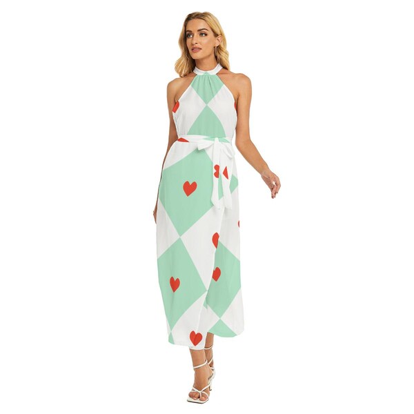 Cotton Heart Dress - Light Pink/Red main image 1