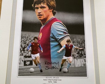 Aston Villa Kenny Swain personally signed limited edition print 1982 European Cup Winner