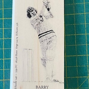 Cricket Barry Richards personally signed mini cricket bat