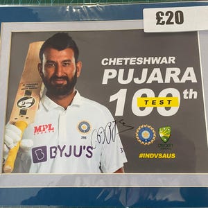 Cricket India Cheteshwar personally signed photograph