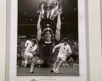 Aston Villa legend Tony Morley personally signed limited edition print 1982 European Cup Winner