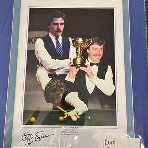 Snooker legend Cliff Thorburn personally signed limited edition print