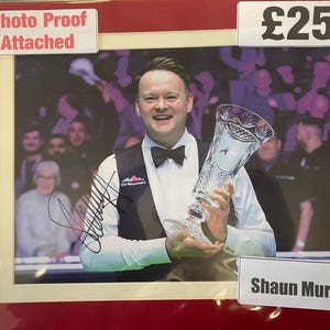 Fotografia autografata personalmente dal giocatore di snooker Shaun Murphy Firmata
