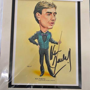 Snooker Ken Doherty personally signed caricature.