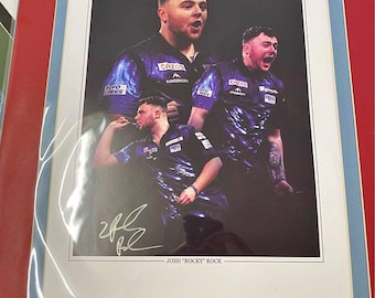 Darts Josh Rock personally signed limited edition print