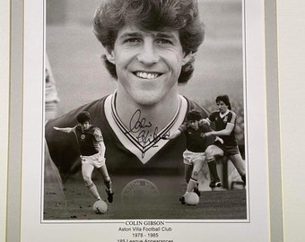 Aston Villa legend Colin Gibson personally signed limited edition print. 1982 European Cup Winner