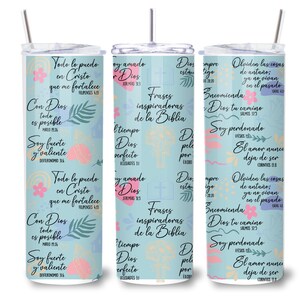 20oz Tumbler Spanish Sayings with Acrylic Lid & Reusable Straw Insulated Travel Cup Stainless Steel Double Walled Thermal Cup, Inspirational