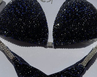 Competition bikini suit Wellness rhinestones bikini Athletic custom posing suit Fitness bikini suit bodybuilding bikini Stage suit