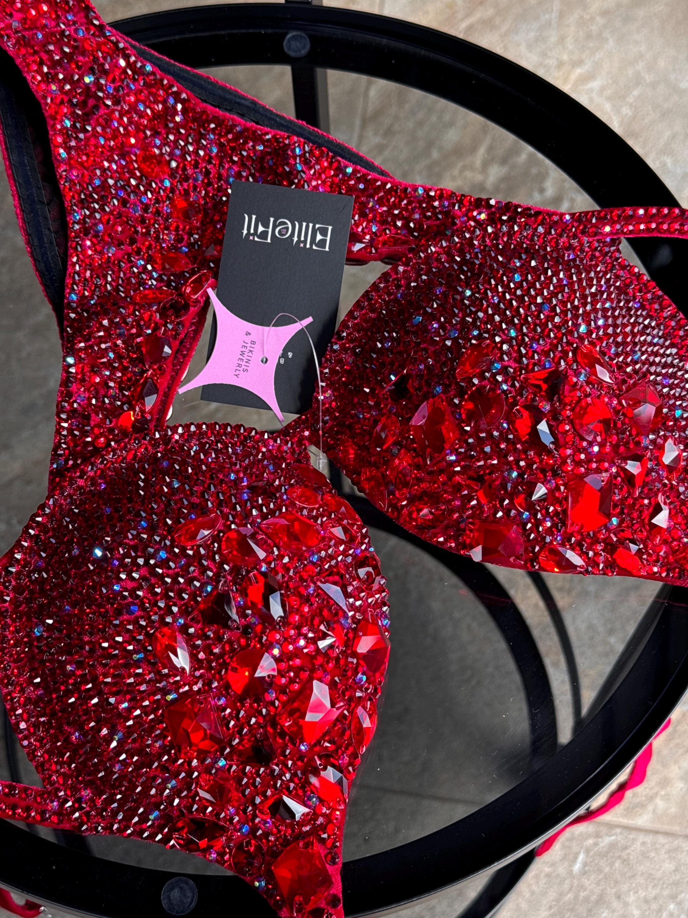 Red Crystal Bikini - Etsy