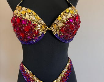 Competition bikini suit Wellness posing bikini Bodybuilding suit Fitness bikini suit Figure bikini Custom stage bikini