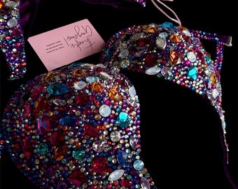 競技用ビキニセット - ラインストーンフィットネス - NPC - IFBB