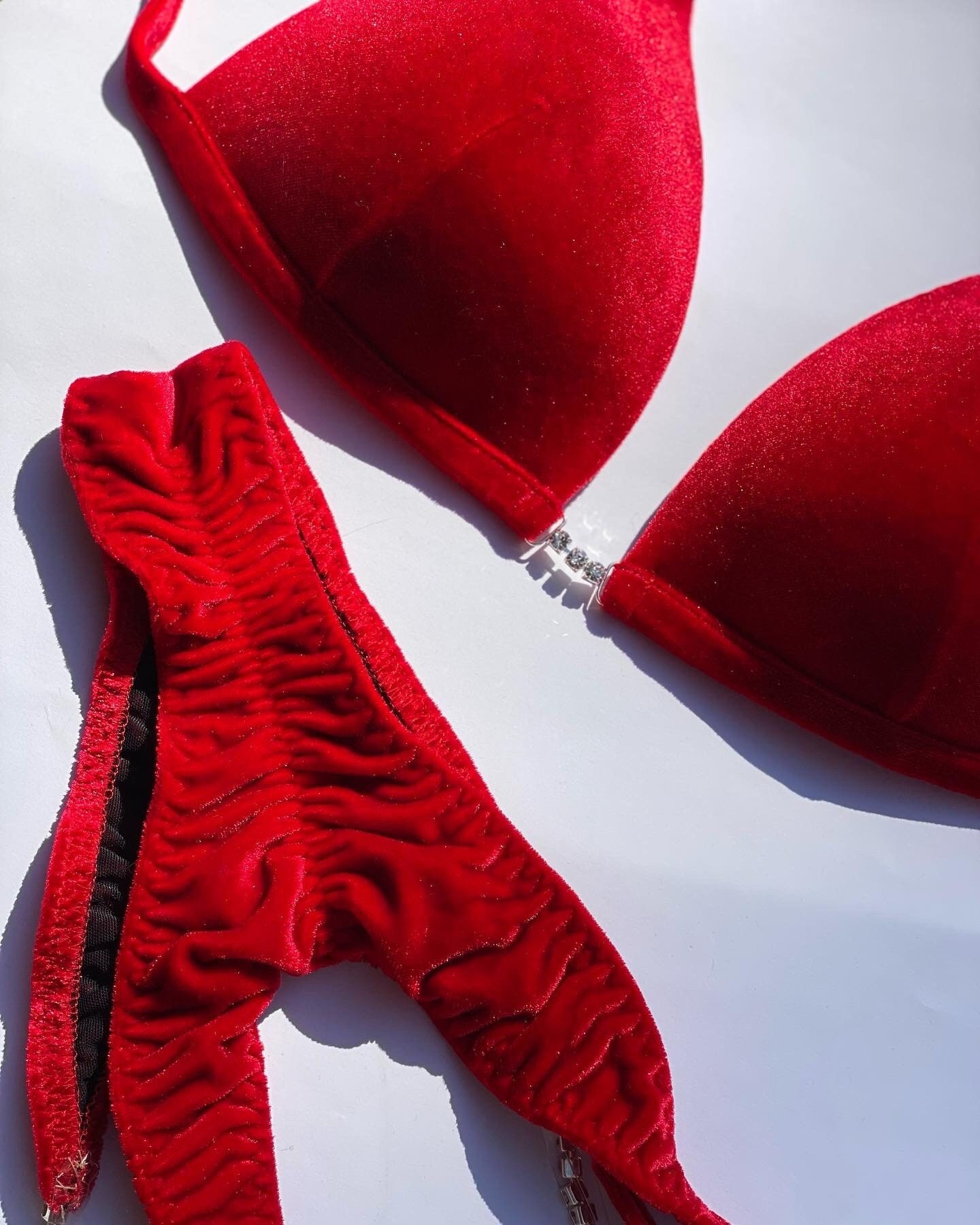 Fitness bikini base red - Etsy 日本