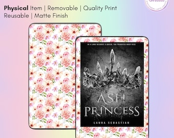 Elegante pegatina floral rosa para lector electrónico / Funda para Kindle, Kobo, Xteink, Boox / Creada por Shaii