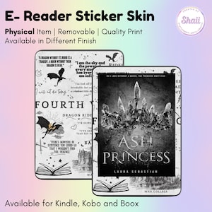 Fourth wing Black and white E-reader Skin Sticker | Kindle Skin, Kobo Skin, Boox Skin | Created by Shaii