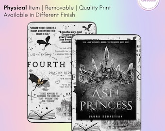 Vierter Flügel Schwarzweißer E-Reader Skin Sticker | Kindle Hülle, Kobo Hülle, Boox Hülle | Erstellt von Shaii