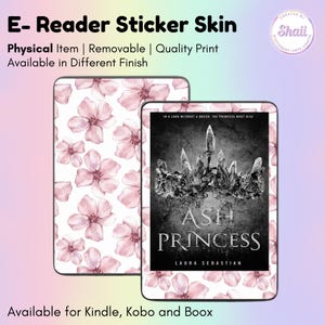 Vintage Pink Flower E-reader Skin Sticker | Kindle Skin, Kobo Skin, Boox Skin | Created by Shaii