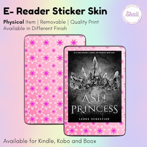 Faded Pink Floral E-reader Skin Sticker | Kindle Skin, Kobo Skin, Boox Skin | Created by Shaii